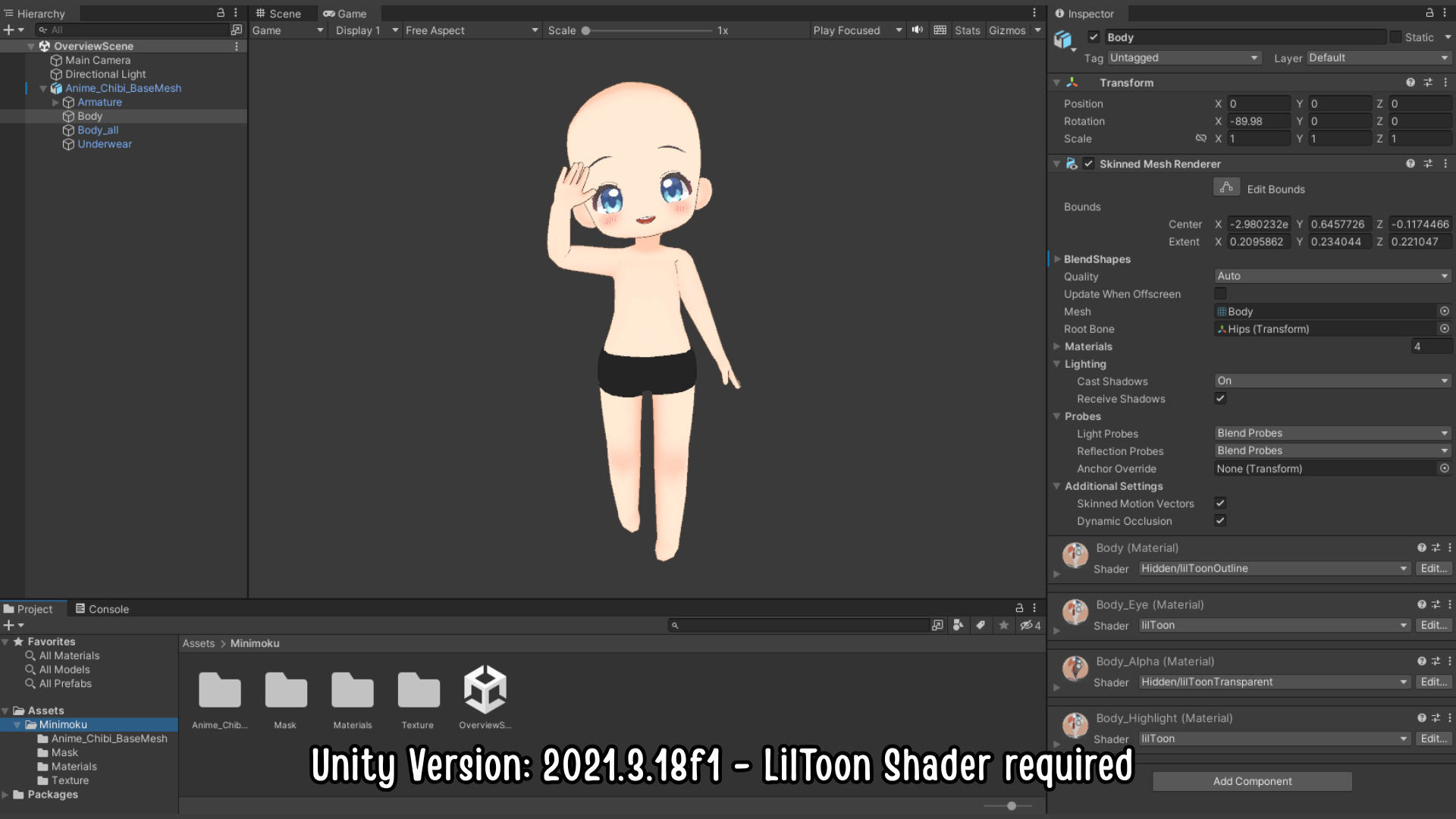 Anime Chibi Base Mesh 3D model_8