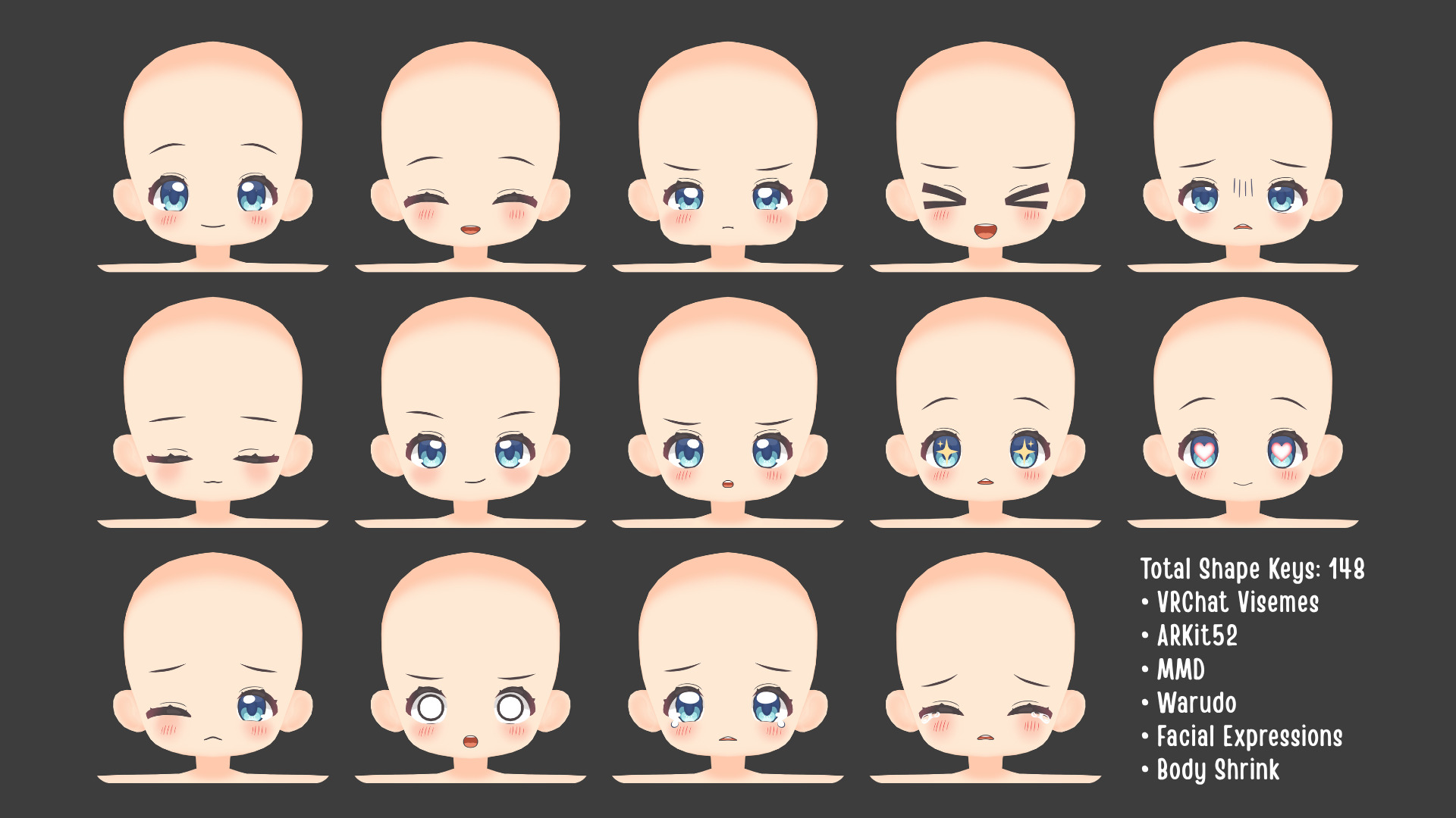 Anime Chibi Base Mesh 3D model_6