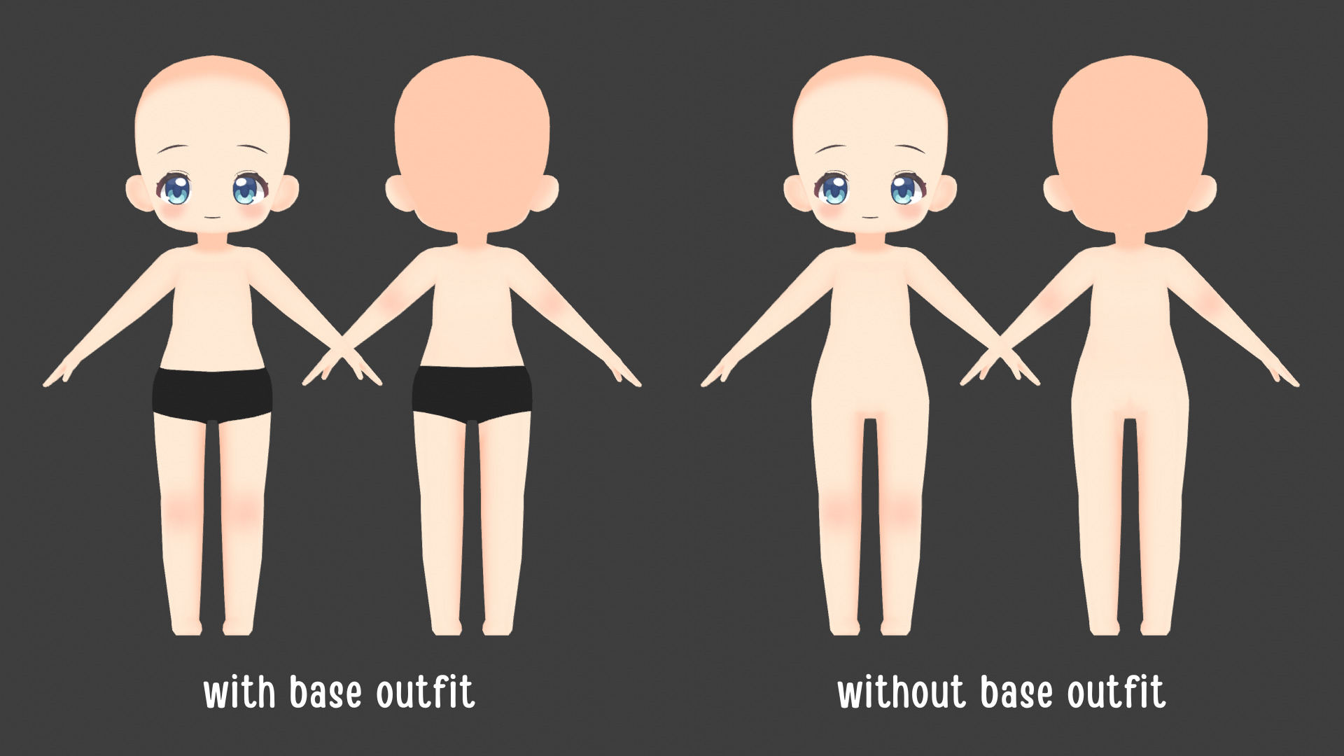 Anime Chibi Base Mesh 3D model_2