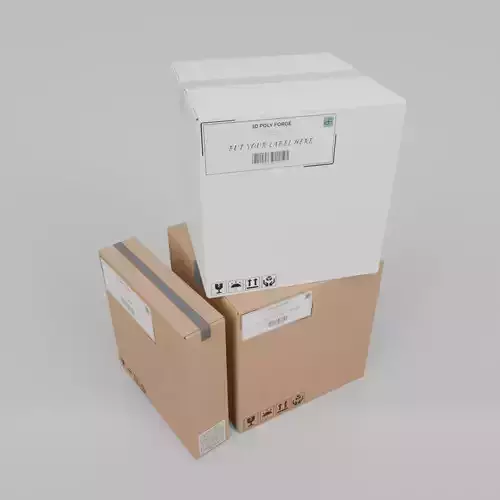 Premium White and Cube Box Trio - Rigged and Customizable 3D Model Collection