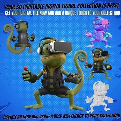 VR Chameleon Figurine 3D print model
