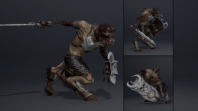 Gloom Swordman Damaged Low-poly 3D model