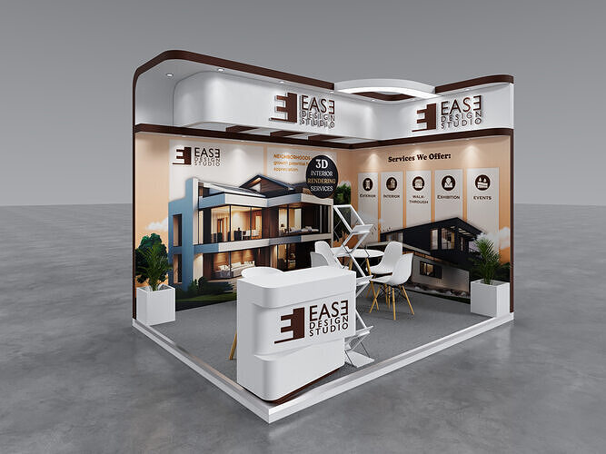 Exhibition Stand 4x3 2Sides D3V1 3D model 3D model