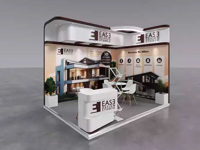 Exhibition Stand 4x3 2Sides D3V1 3D model