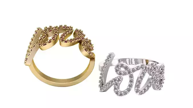 love statement ring 3D print model