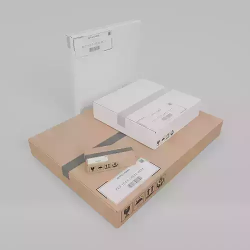 E-Commerce White and Brown Box Set - Rigged and Customizable 3D Model Collection
