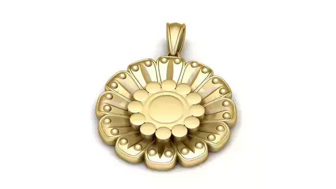 Gold pendant 3D model