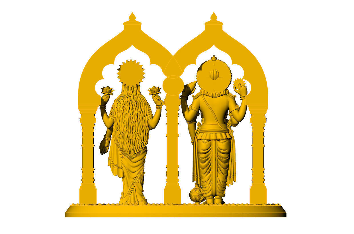 Laxmi narayan 3d idol 3D print model_4