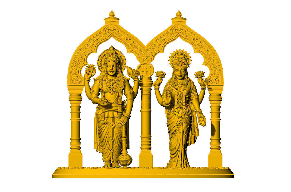 Laxmi narayan 3d idol 3D print model_1