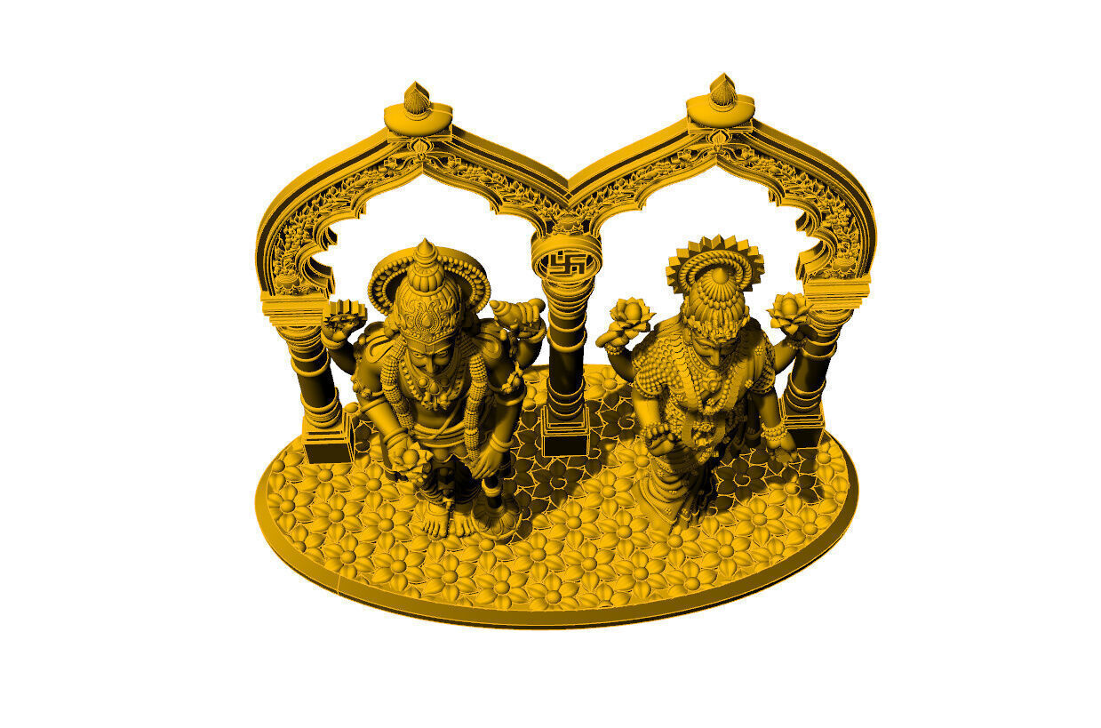 Laxmi narayan 3d idol 3D print model_6