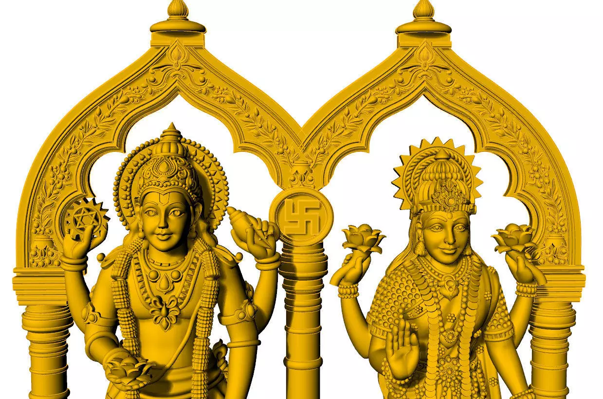 Laxmi narayan 3d idol 3D print model_0