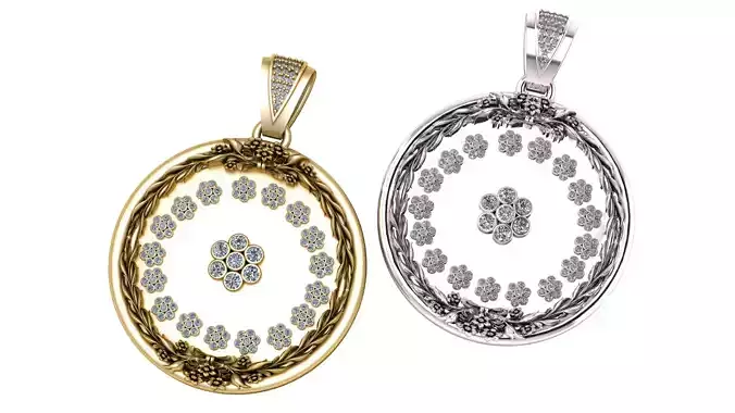 floral diamond Pendant
