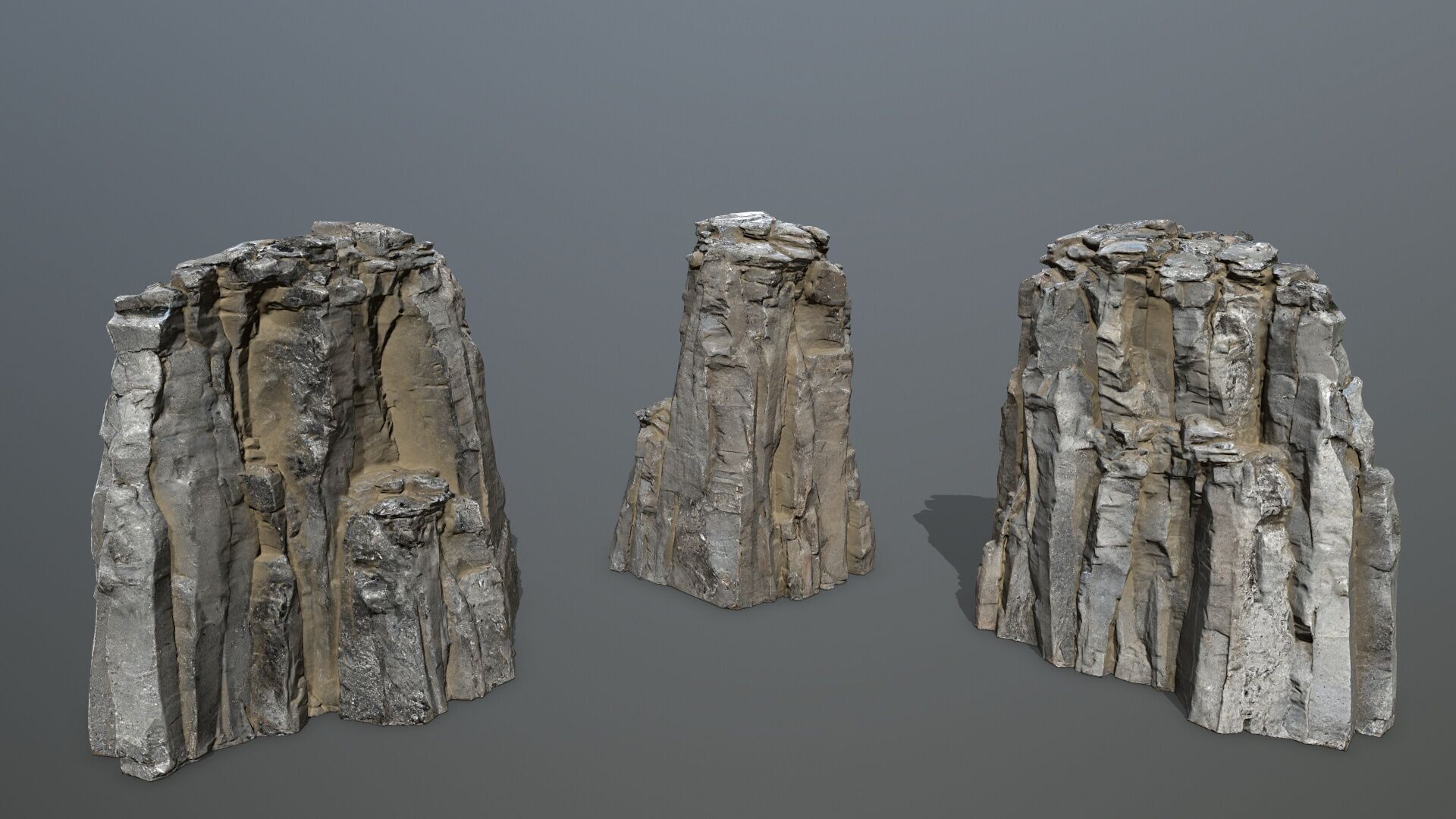 Old Rock Set Low-poly 3D model_10