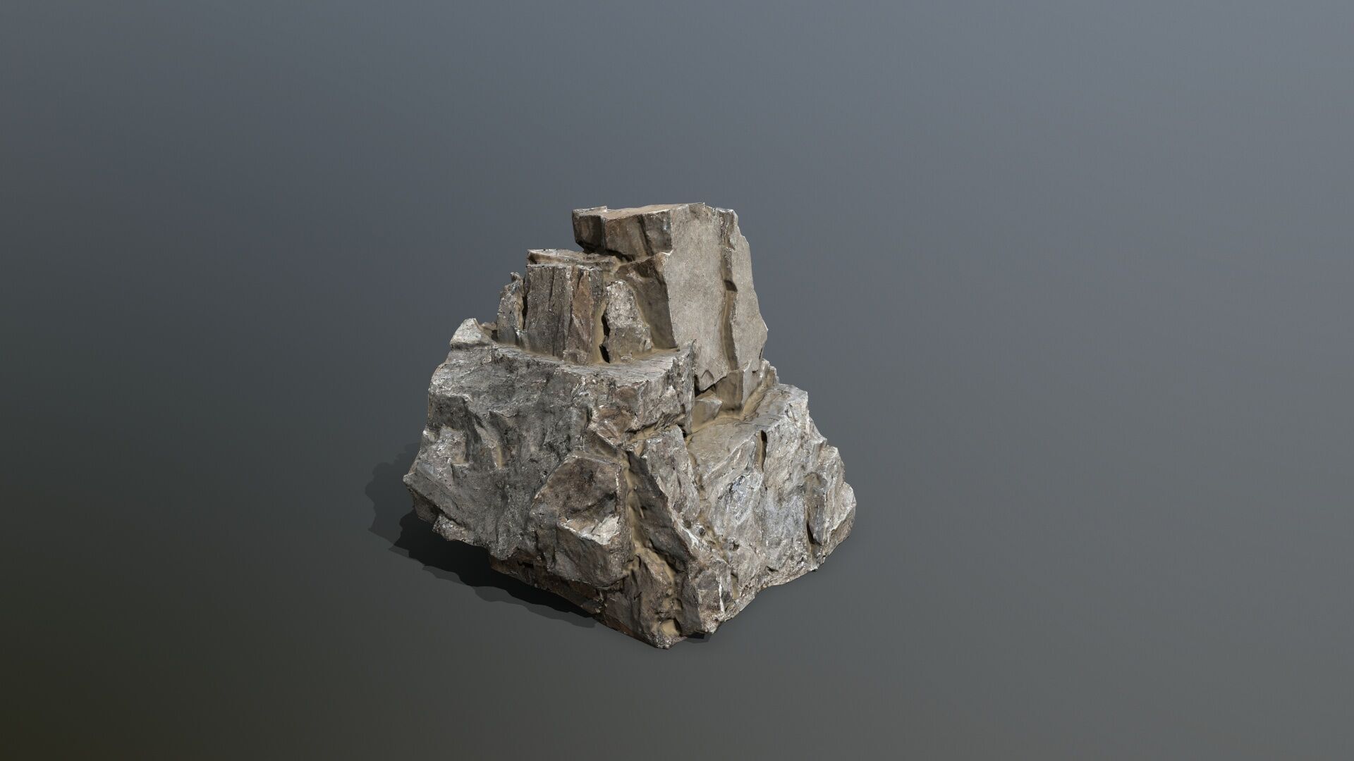 Old Rock Set Low-poly 3D model_6