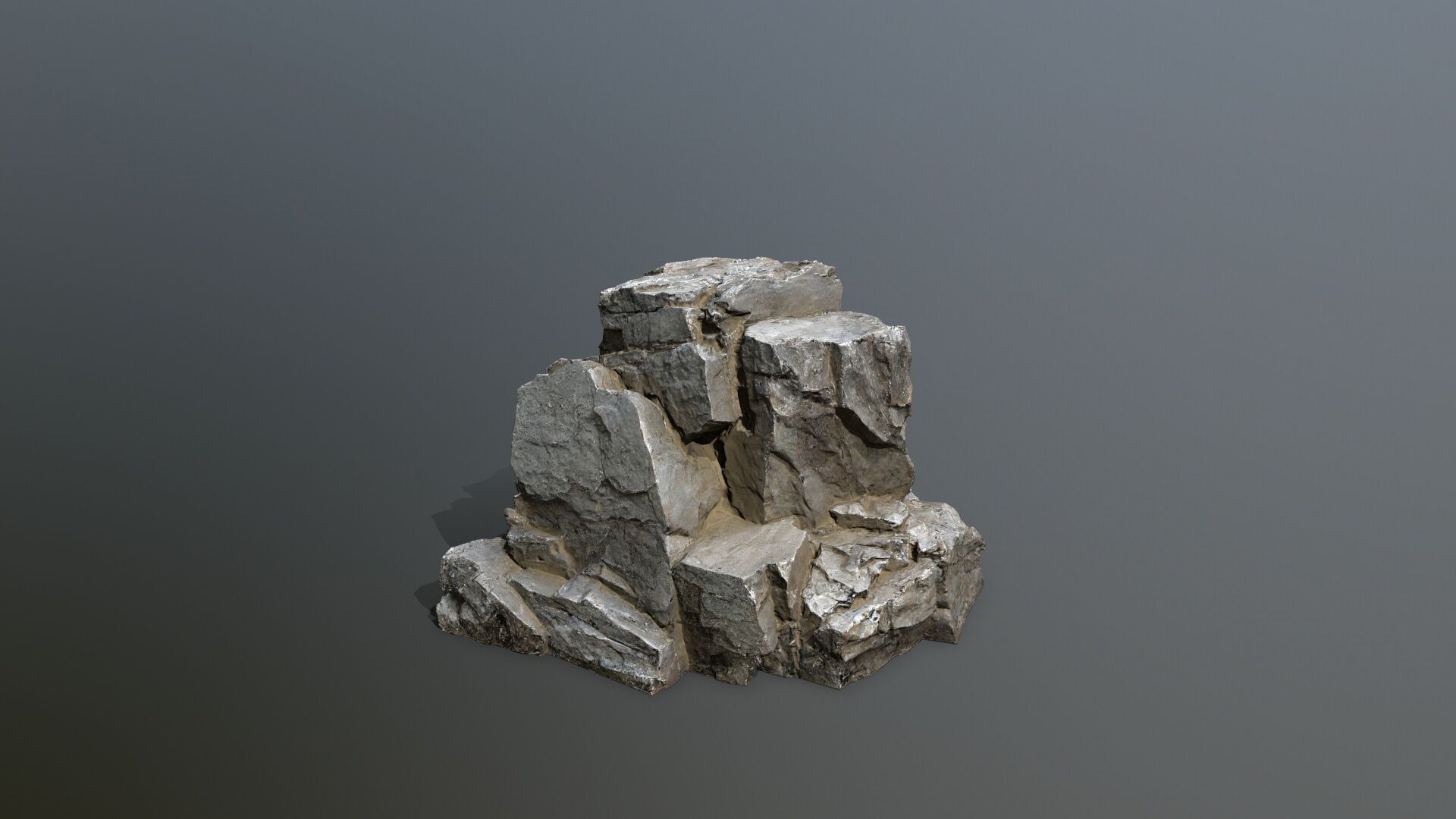 Old Rock Set Low-poly 3D model_3