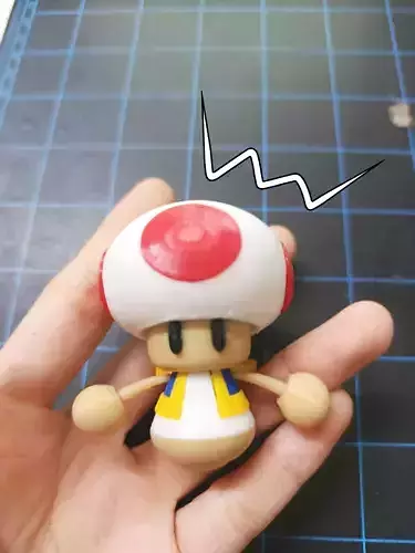 Toad Super Mario Bro Clicker - MULTI PART - PRINT IN PLACE 3D print model