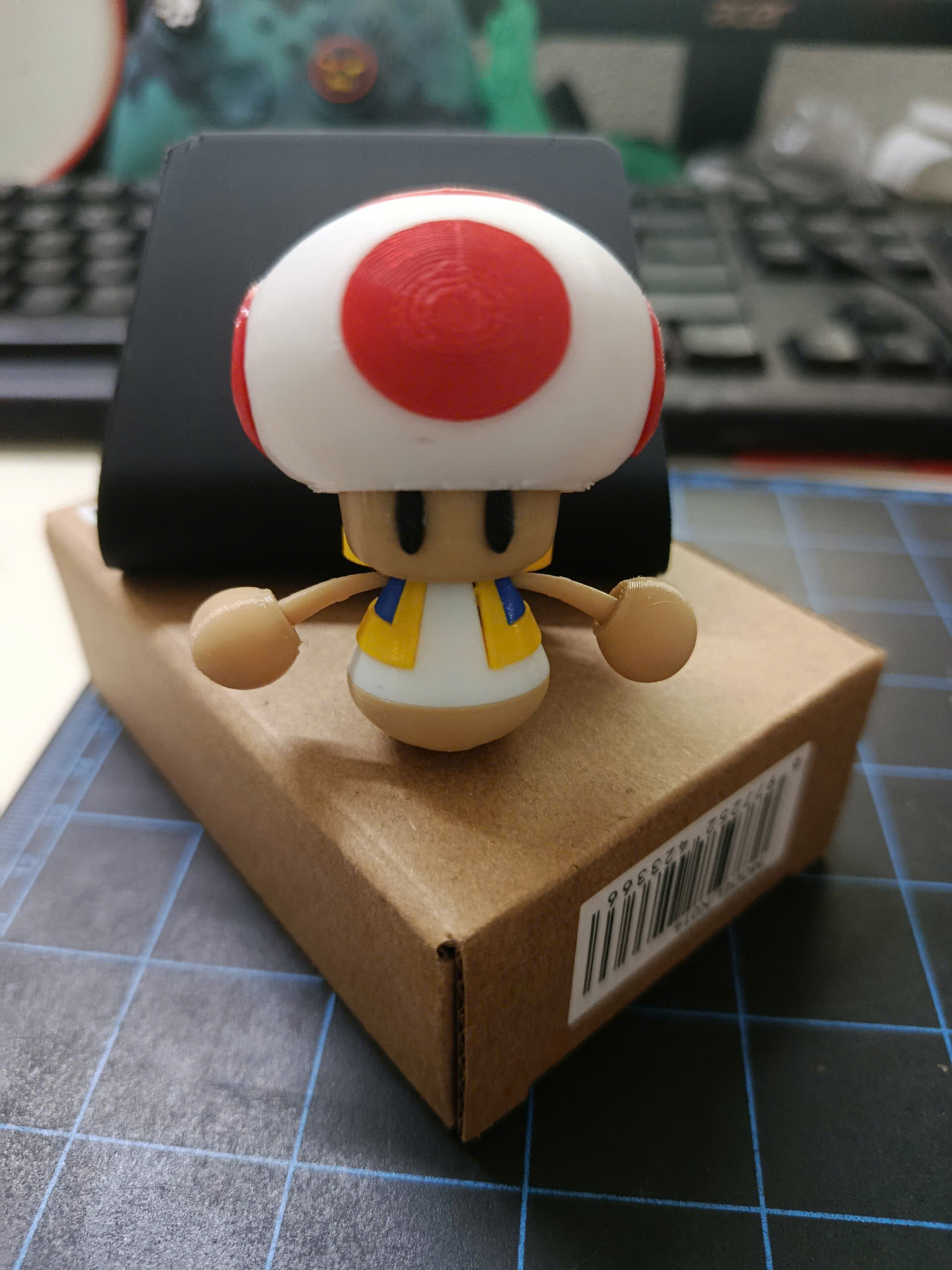 Toad Super Mario Bro Clicker - MULTI PART - PRINT IN PLACE 3D print model_6