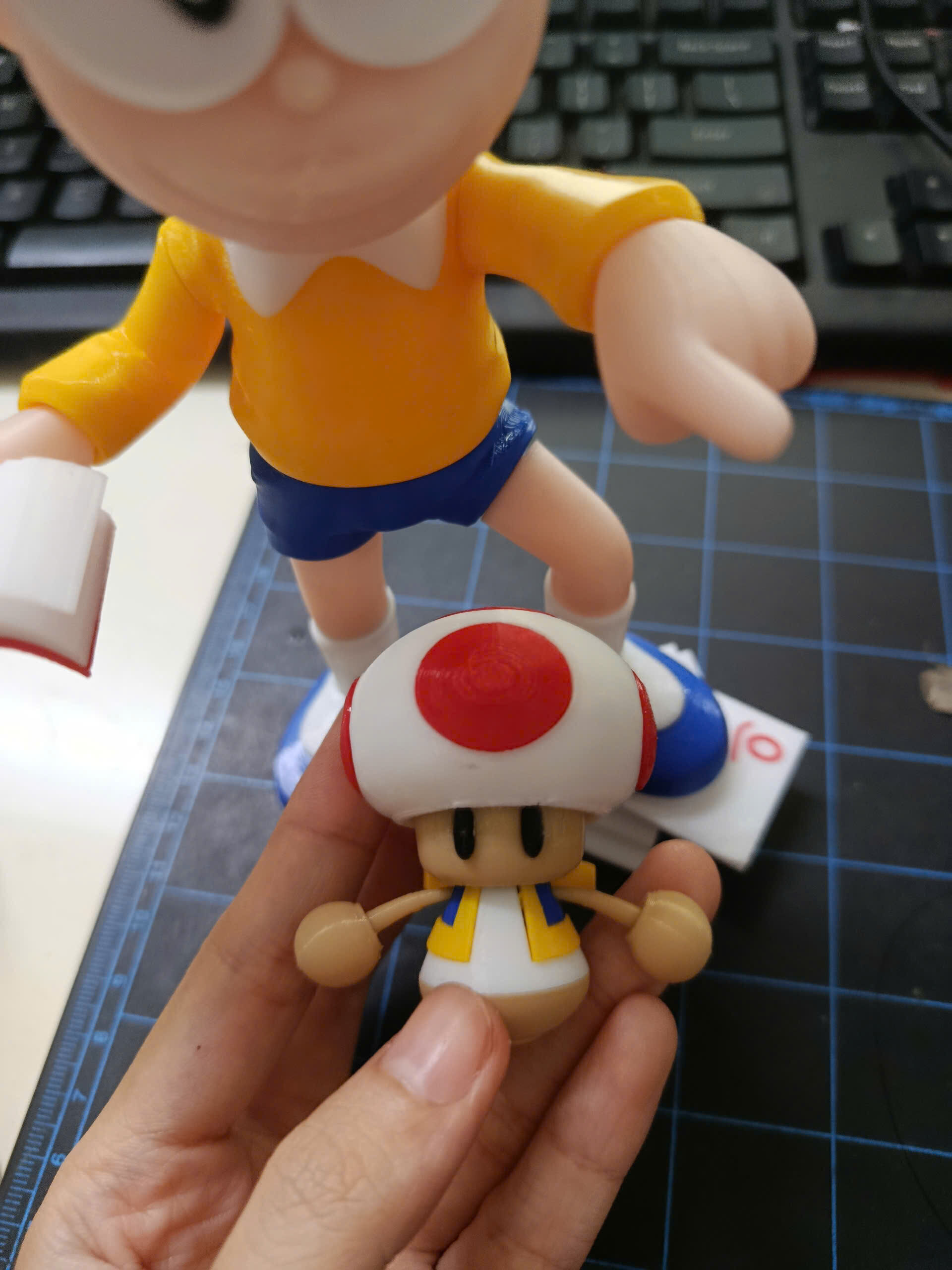 Toad Super Mario Bro Clicker - MULTI PART - PRINT IN PLACE 3D print model_2