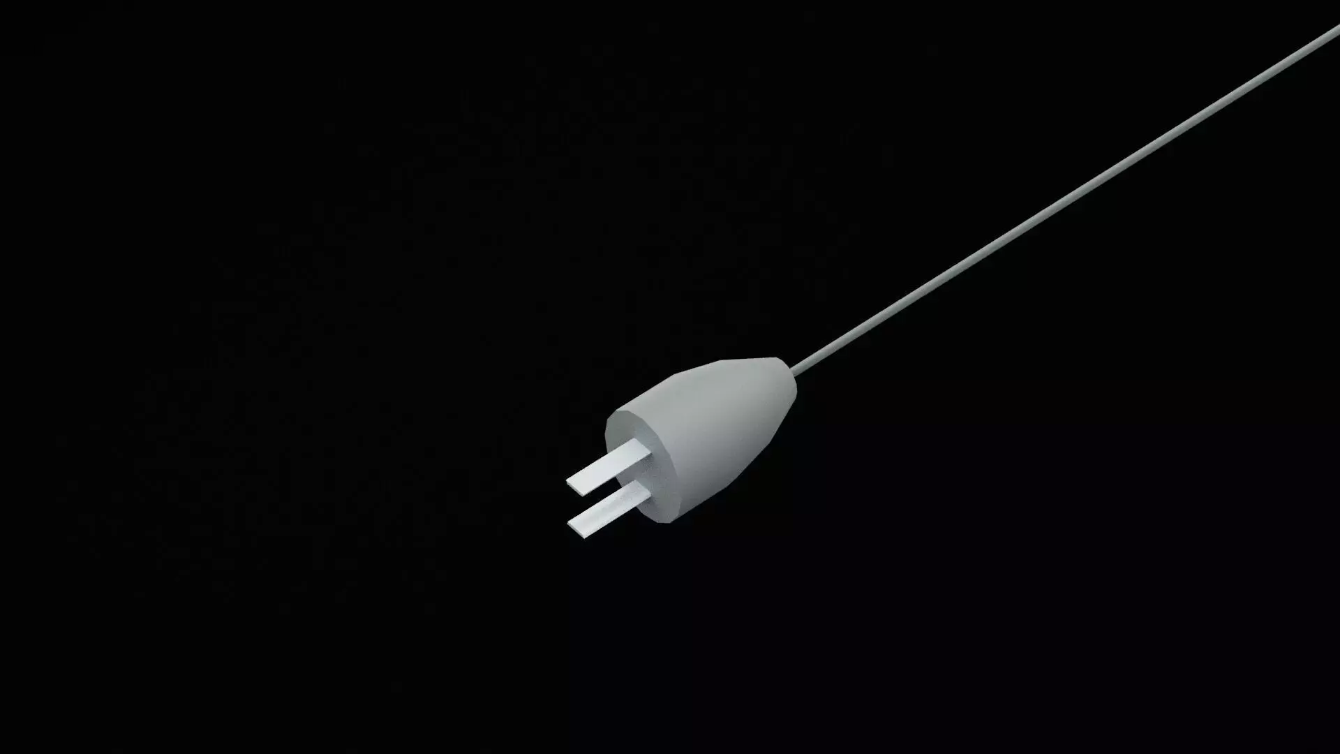 Power Cord Low-poly 3D model_0