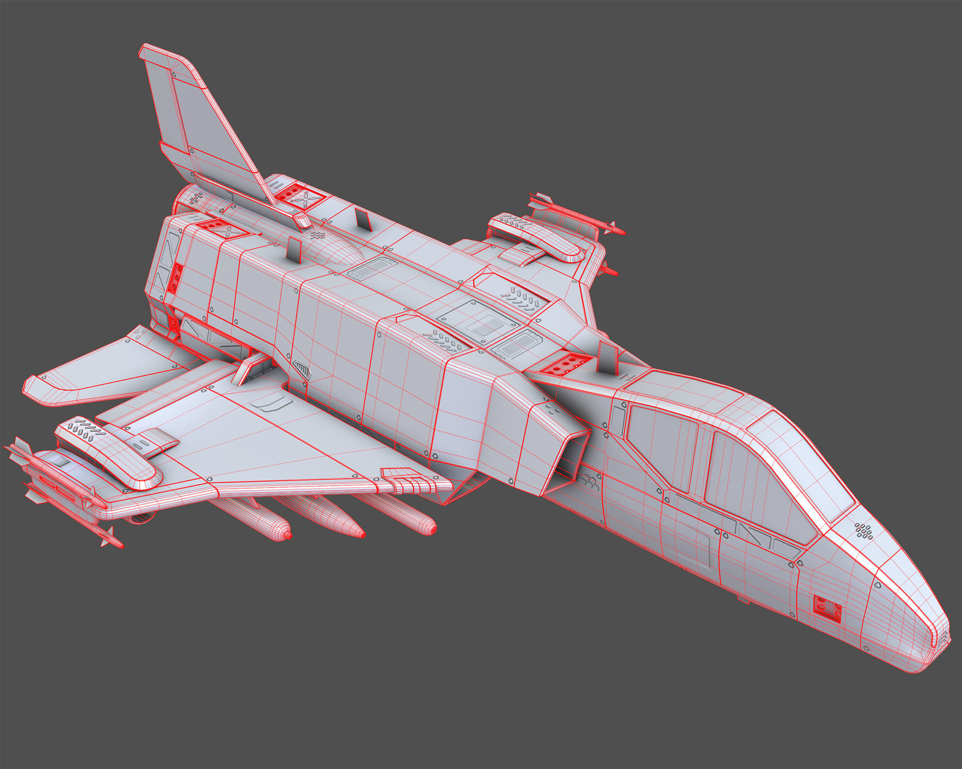 Sci-Fi Jet Fighter Plane Raptor Navy PBR 3D model_16
