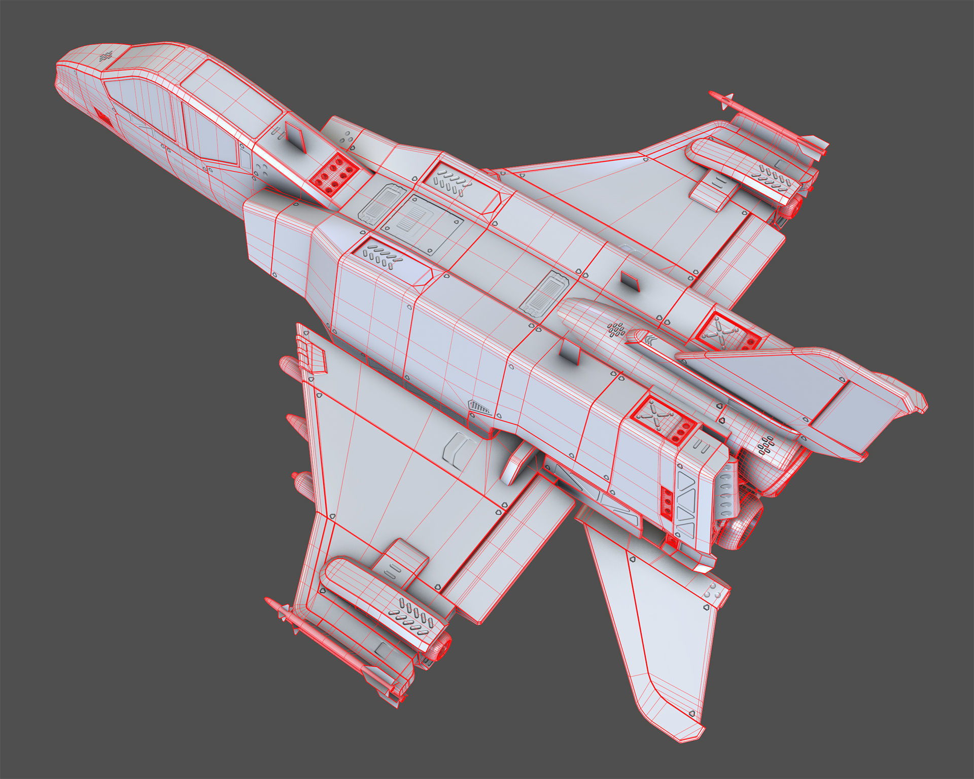 Sci-Fi Jet Fighter Plane Raptor Navy PBR 3D model_17