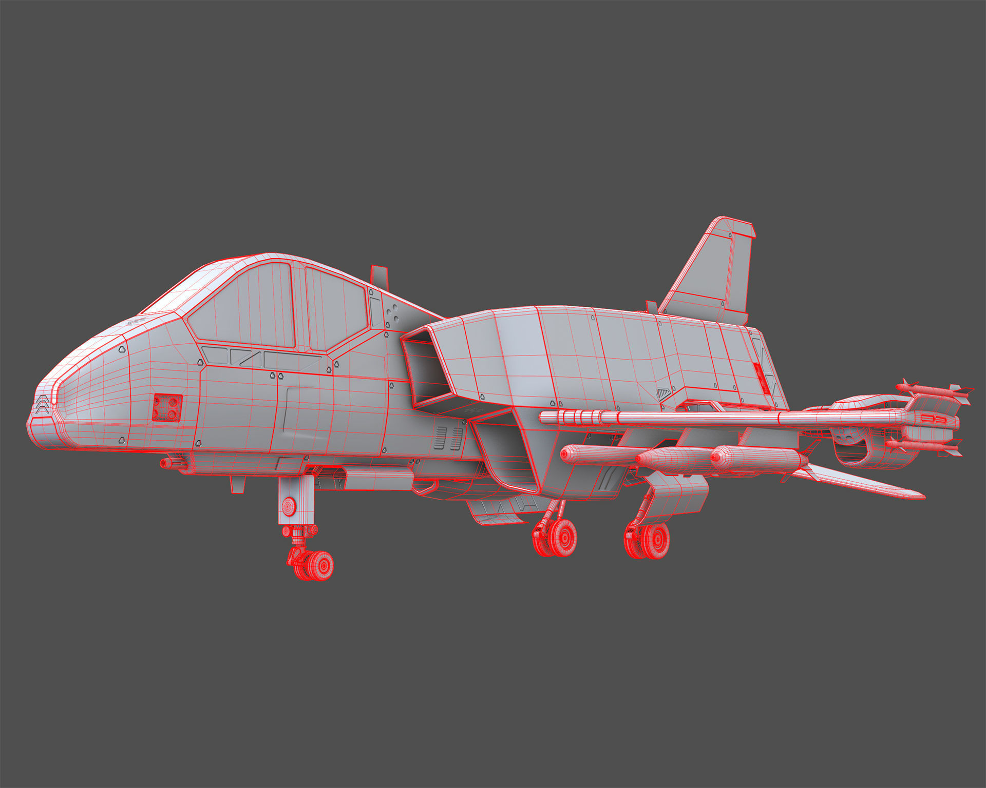 Sci-Fi Jet Fighter Plane Raptor Navy PBR 3D model_18