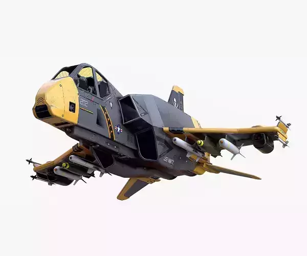 Sci-Fi Jet Fighter Plane Raptor Navy PBR 3D model