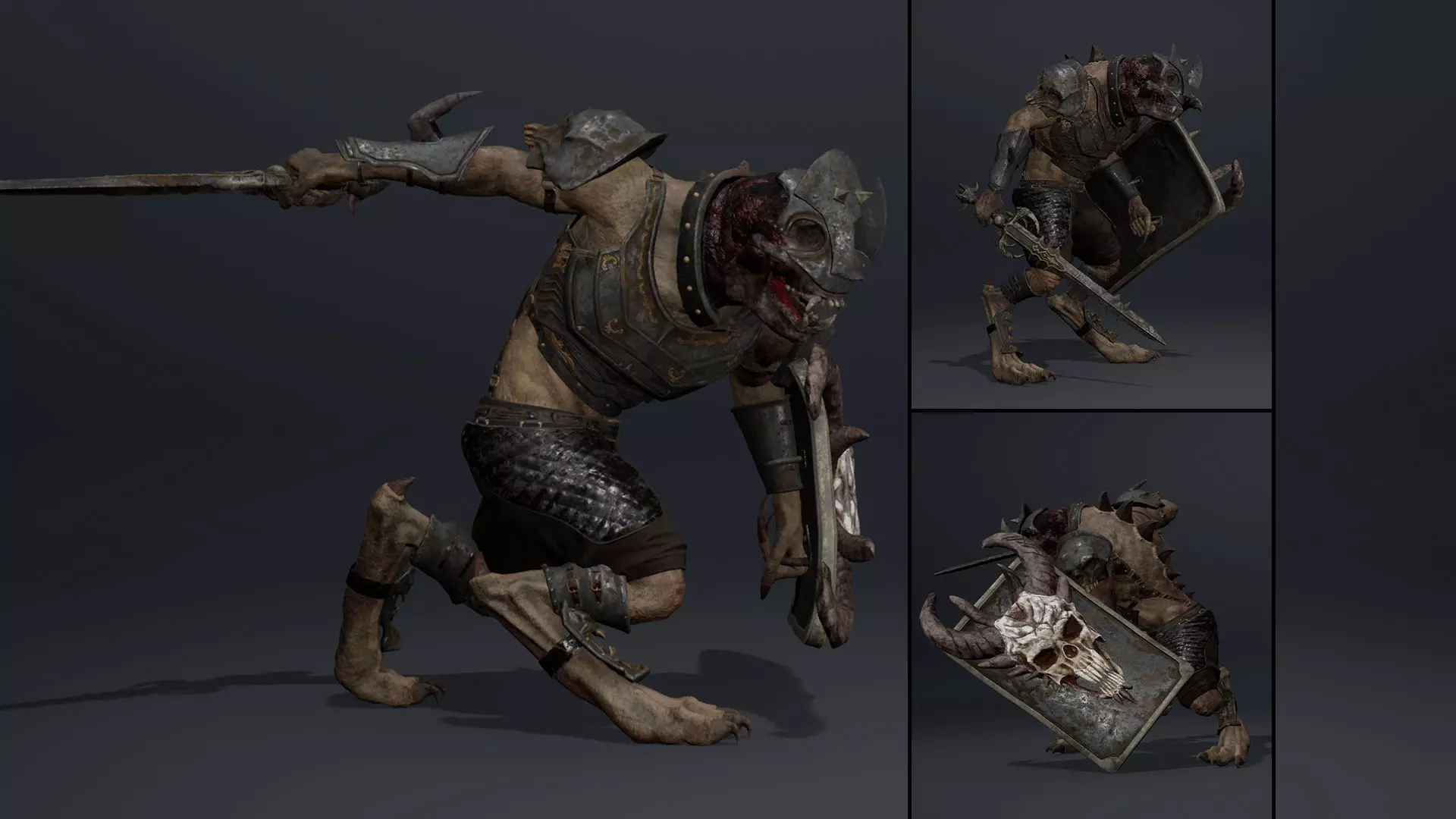 Gloom Swordman Arm1 Brutal Low-poly 3D model_0