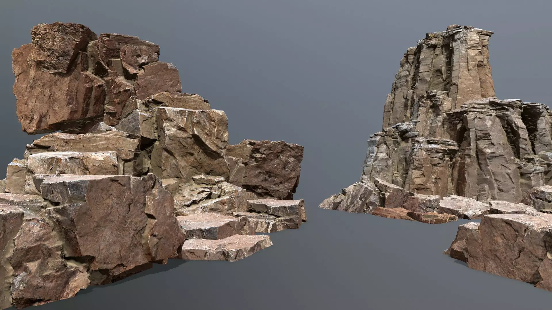 Desert  Rock Set Low-poly 3D model_0