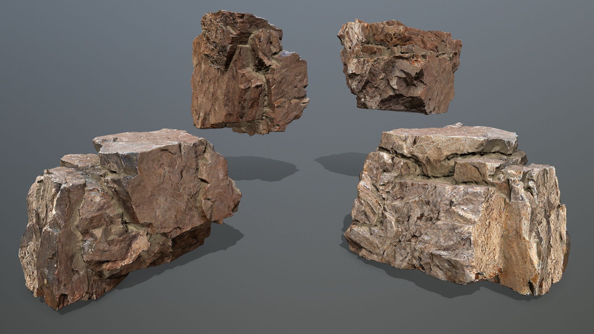 Desert  Rock Set Low-poly 3D model_13