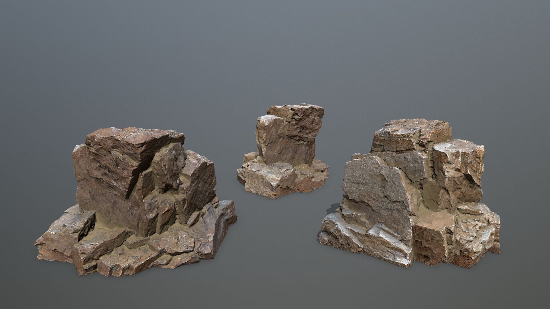 Desert  Rock Set Low-poly 3D model_9
