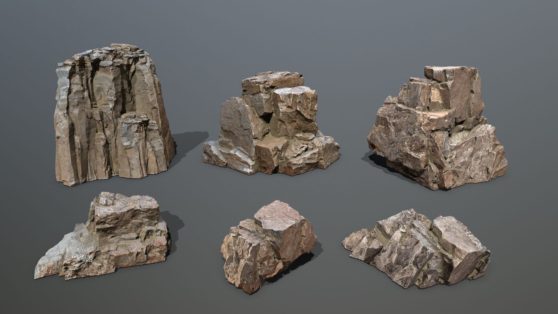 Desert  Rock Set Low-poly 3D model_2
