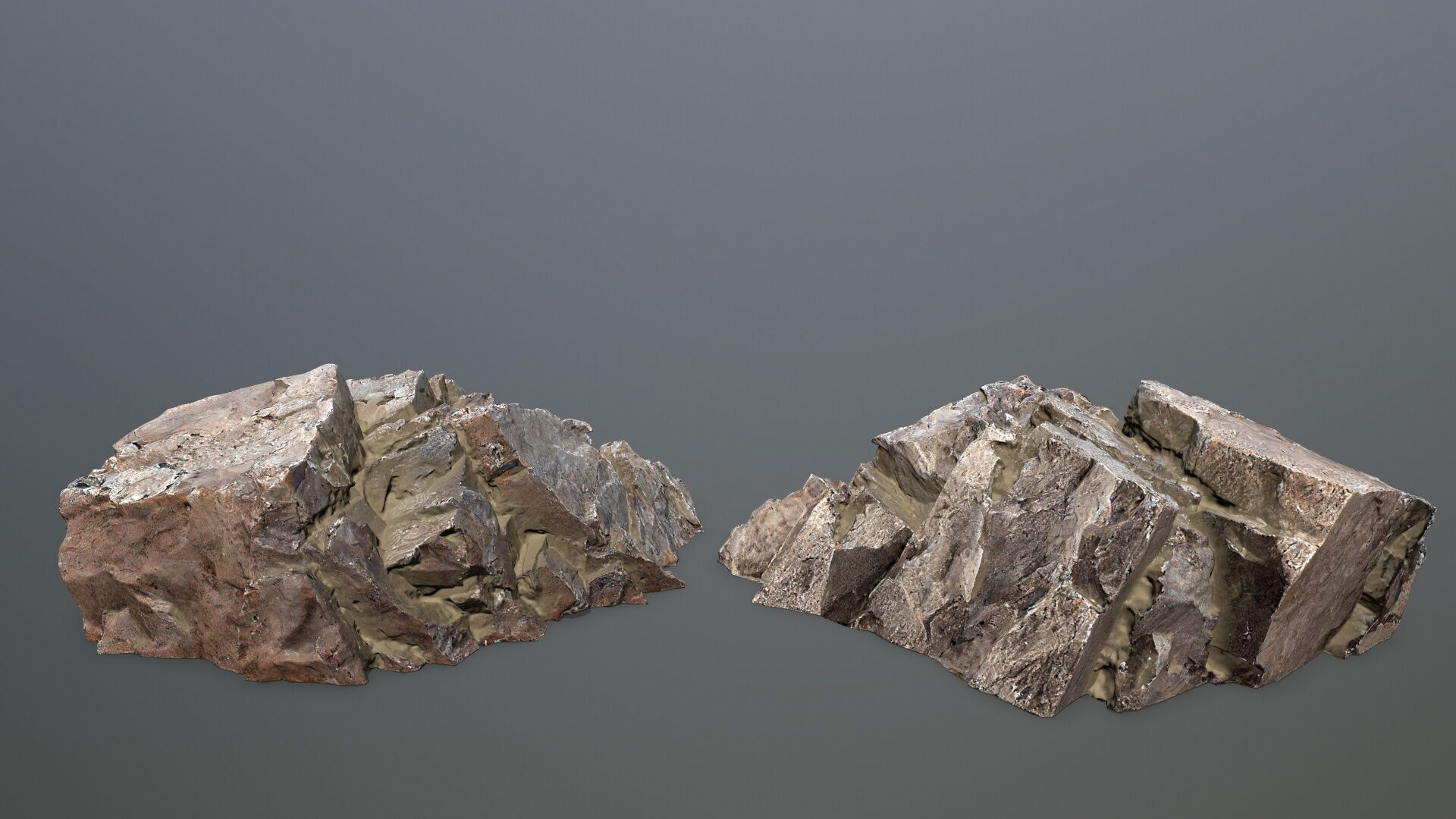 Desert  Rock Set Low-poly 3D model_14
