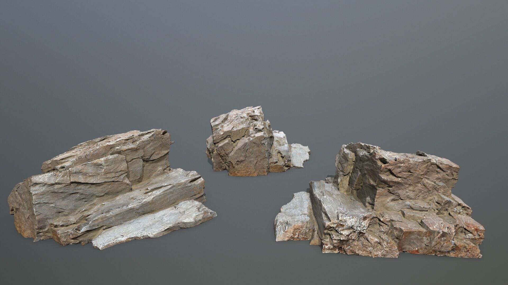 Desert  Rock Set Low-poly 3D model_11