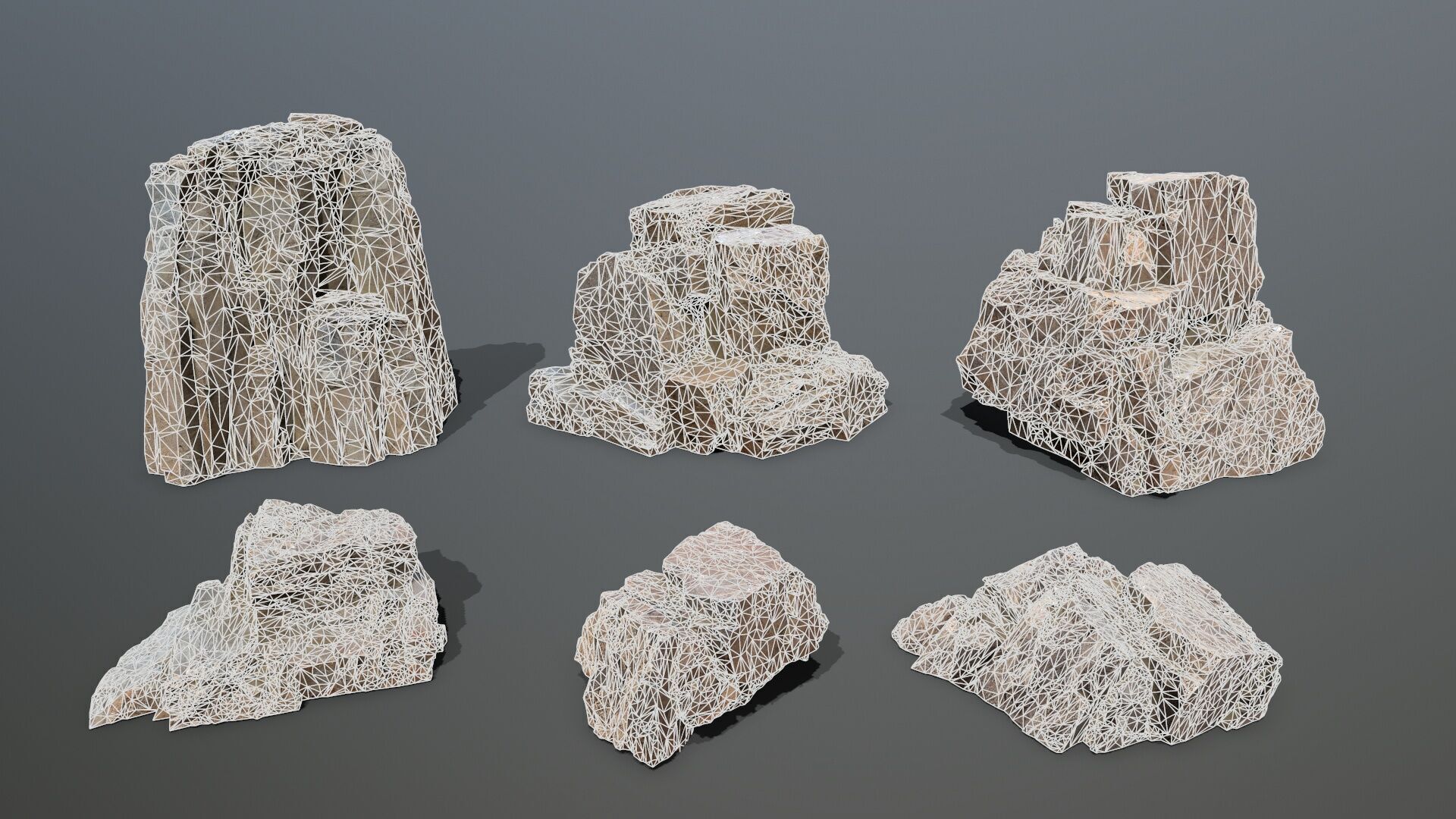 Desert  Rock Set Low-poly 3D model_15