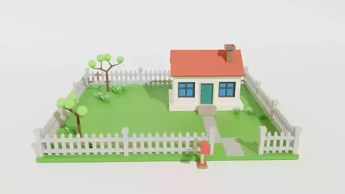 Low Poly House Free 3D Model