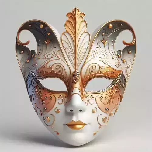 638   Venetian   Carnival   Mask    Color    3D Model 3D print model