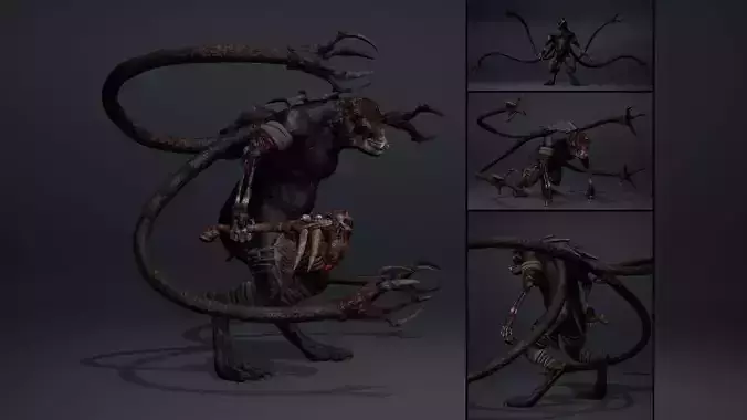 Gloomclaw Damaged Brutal Low-poly 3D model