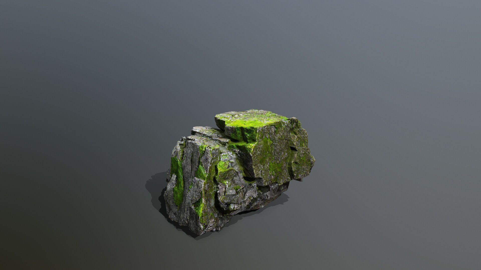 Mossy Rock Set Low-poly 3D model_7