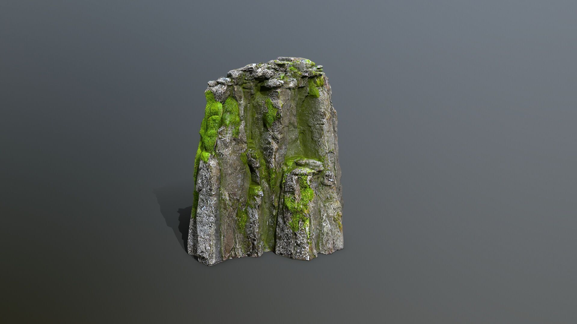 Mossy Rock Set Low-poly 3D model_4