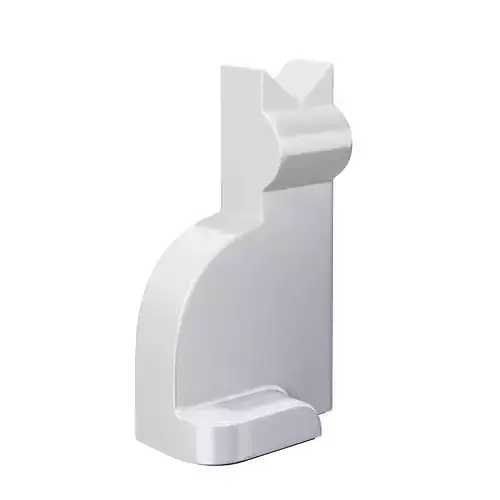 Cat White Porcelain Figure by Caussa