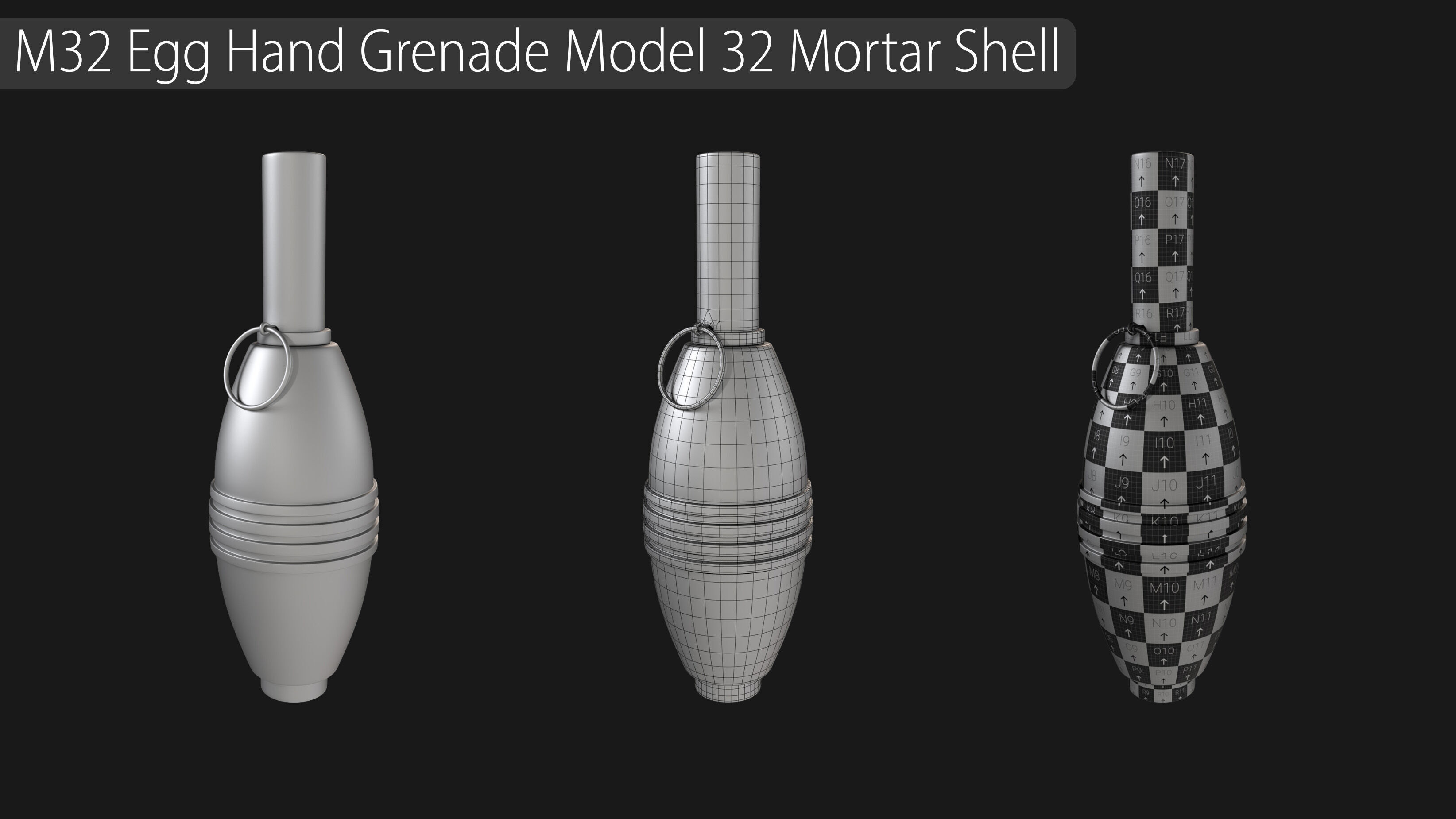 Explosives Mega Pack 100 Meshes Grenades Bombs Mines Dynamites Low-poly 3D model_27