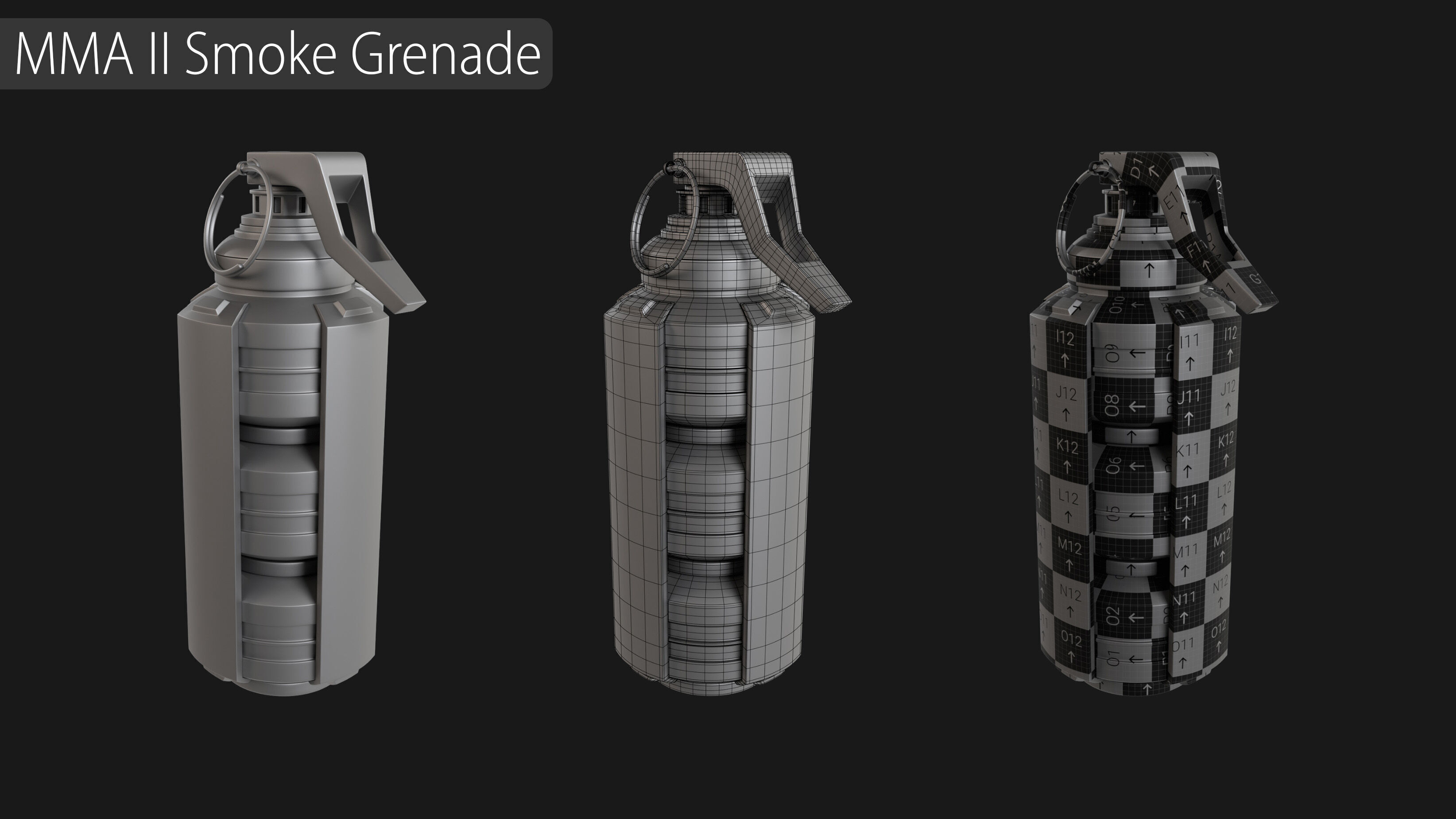 Explosives Mega Pack 100 Meshes Grenades Bombs Mines Dynamites Low-poly 3D model_40