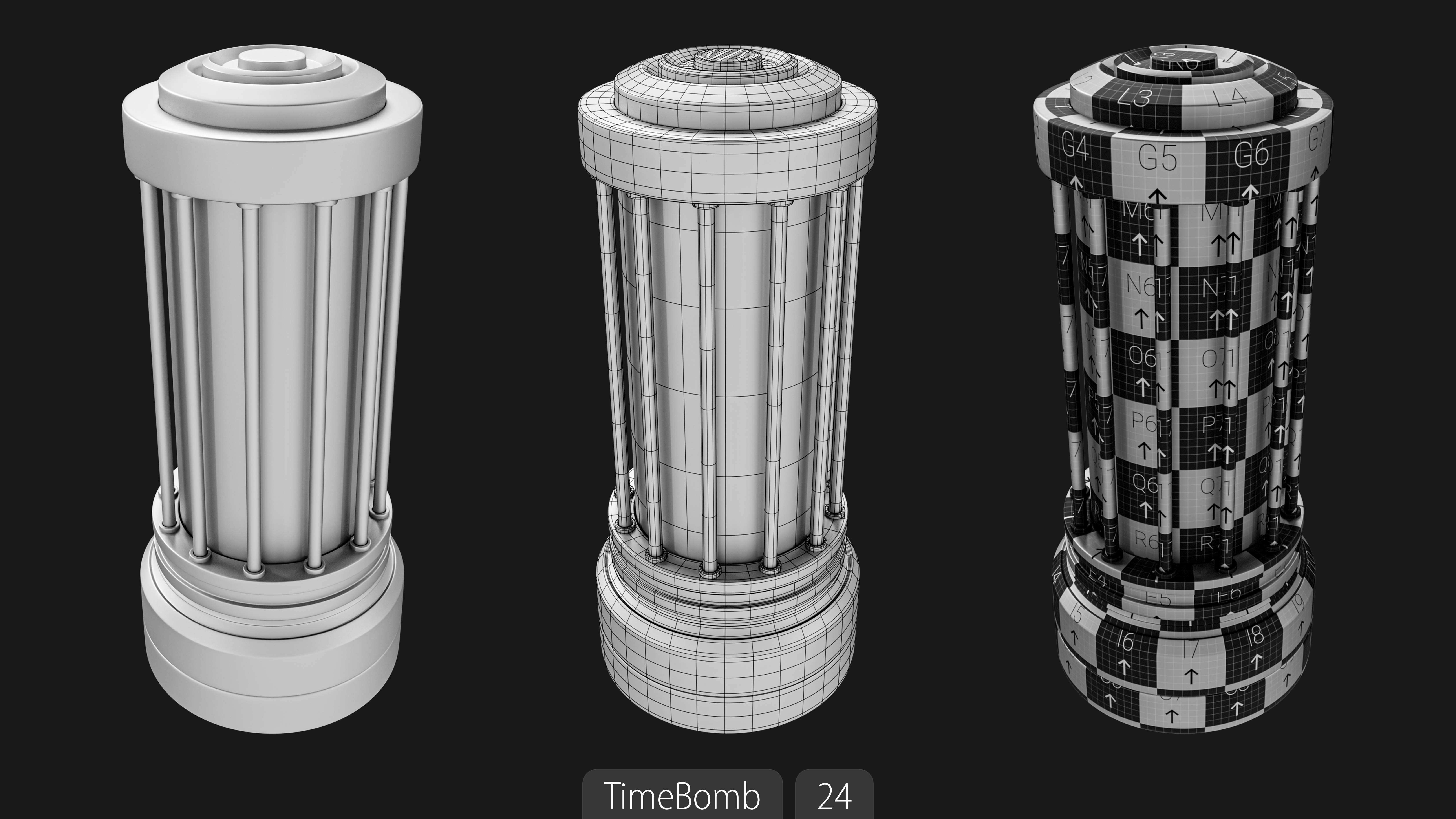 Explosives Mega Pack 100 Meshes Grenades Bombs Mines Dynamites Low-poly 3D model_79
