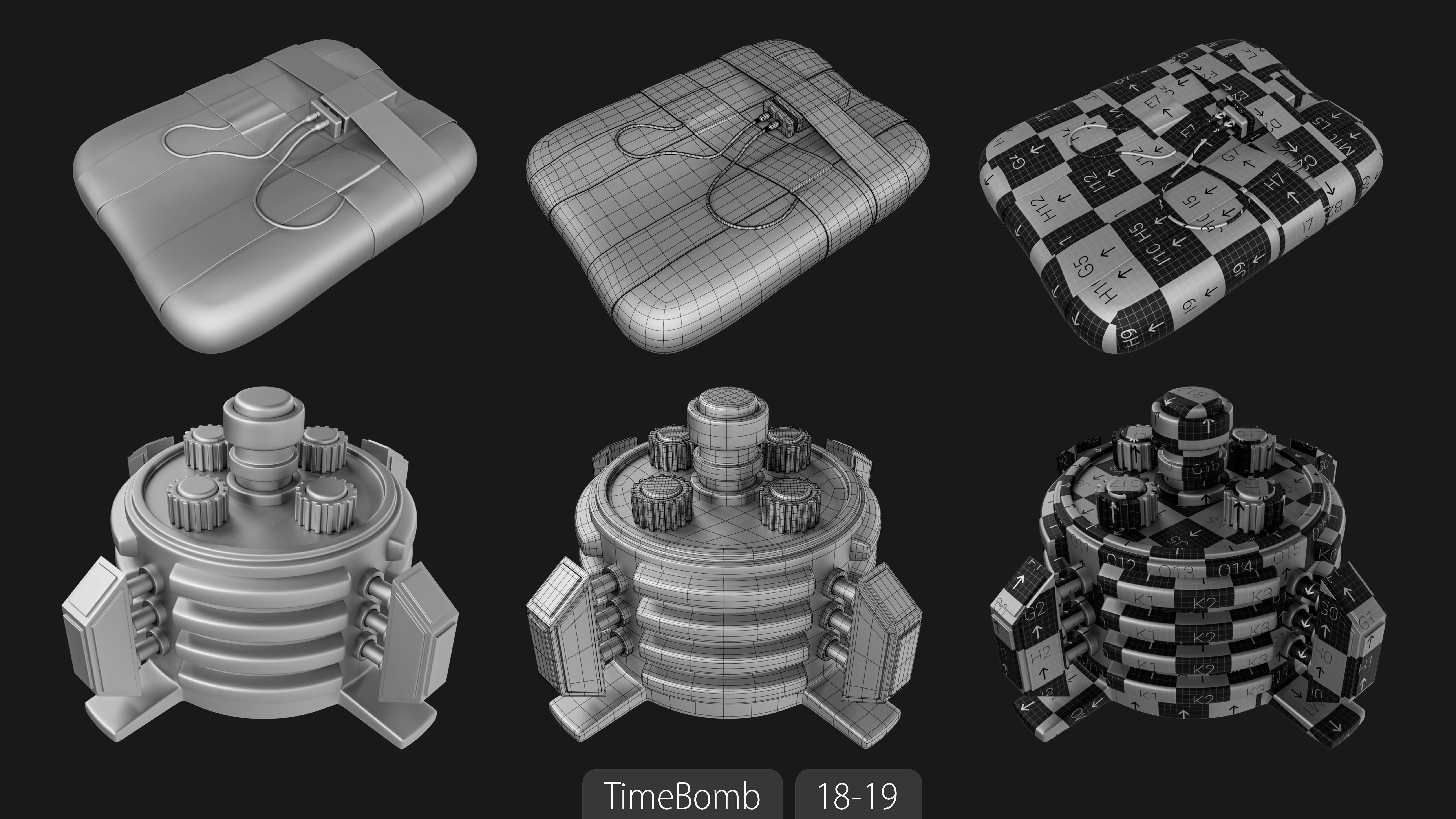 Explosives Mega Pack 100 Meshes Grenades Bombs Mines Dynamites Low-poly 3D model_75