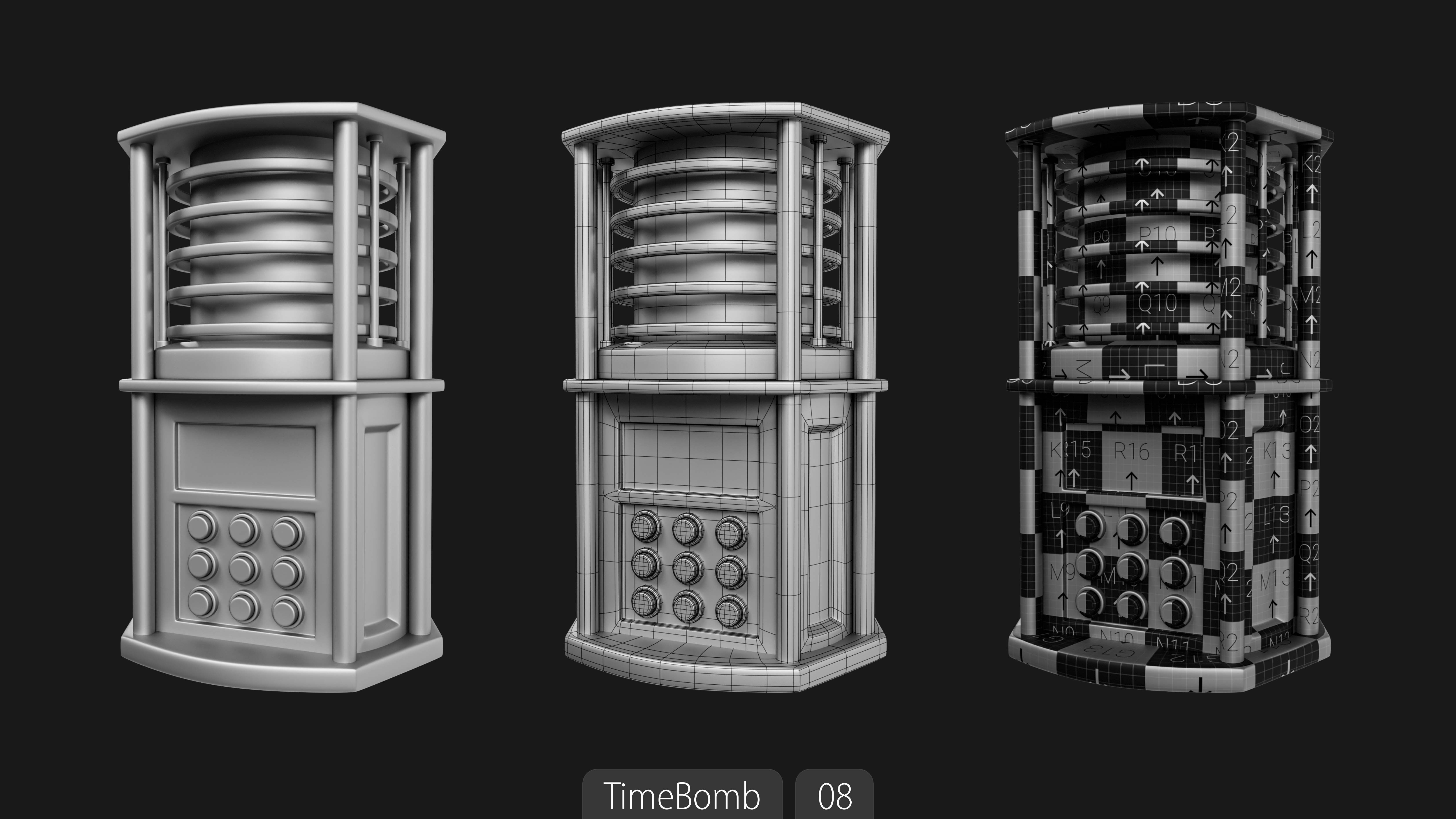 Explosives Mega Pack 100 Meshes Grenades Bombs Mines Dynamites Low-poly 3D model_68