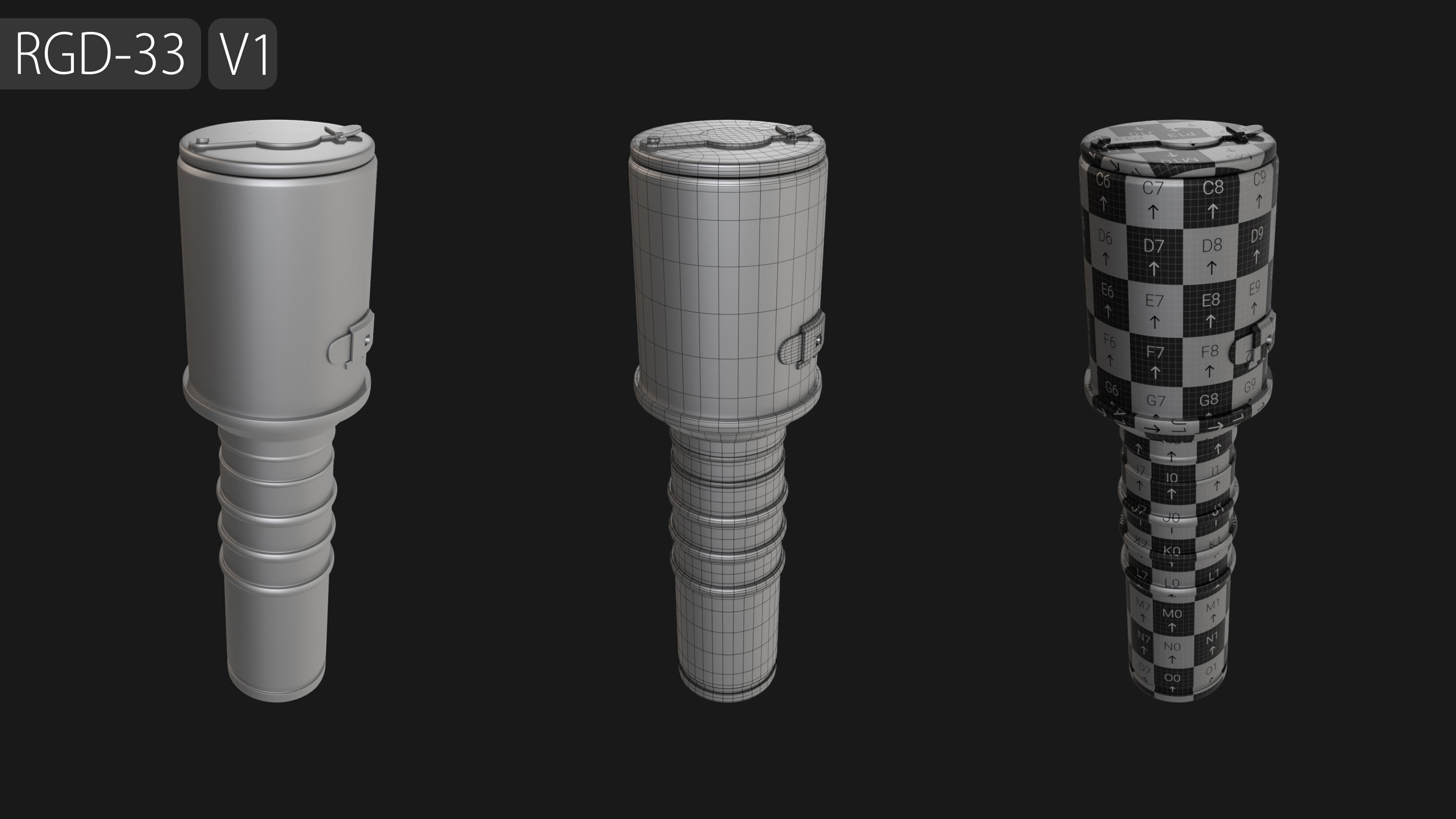 Explosives Mega Pack 100 Meshes Grenades Bombs Mines Dynamites Low-poly 3D model_23