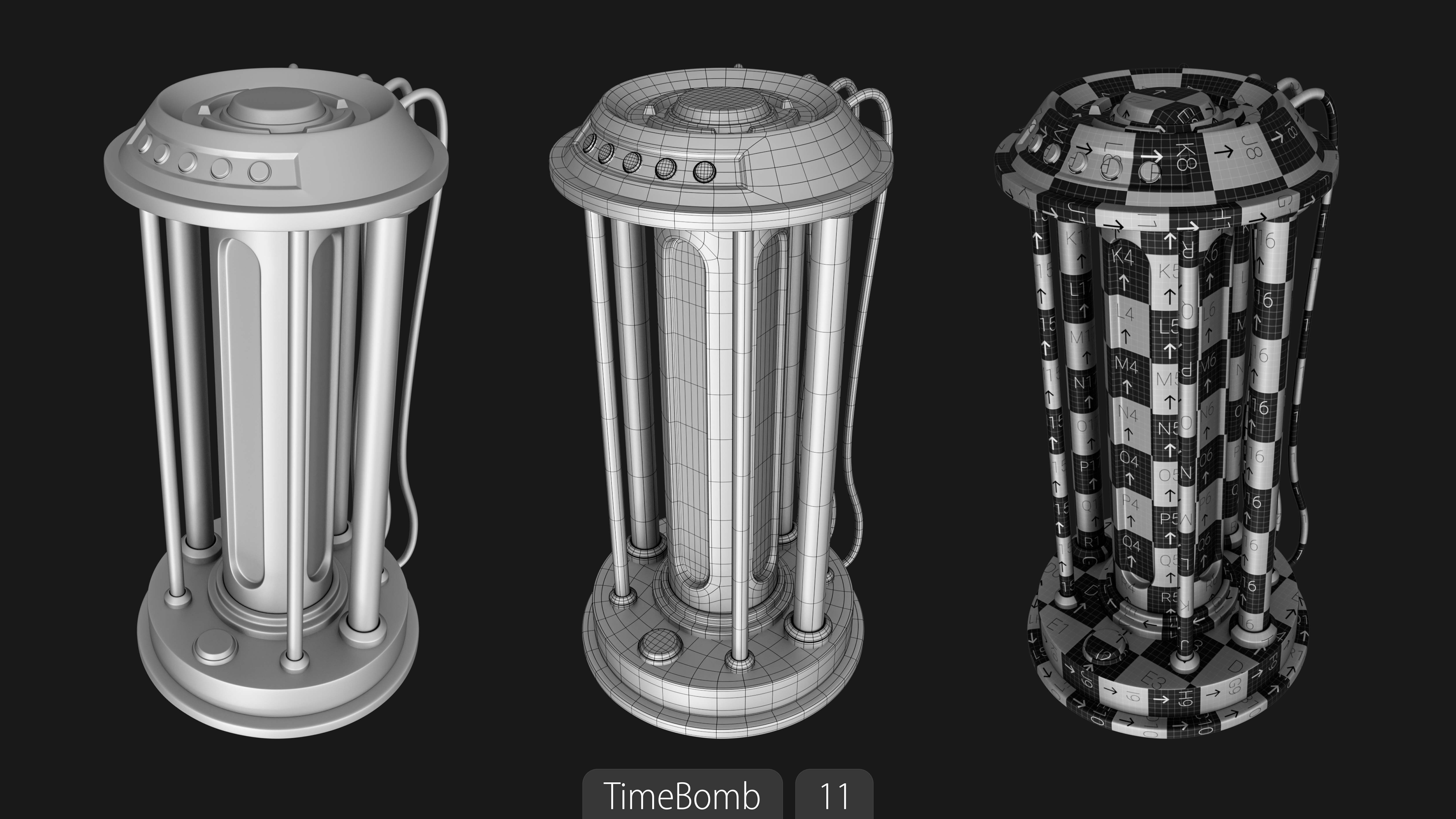 Explosives Mega Pack 100 Meshes Grenades Bombs Mines Dynamites Low-poly 3D model_70