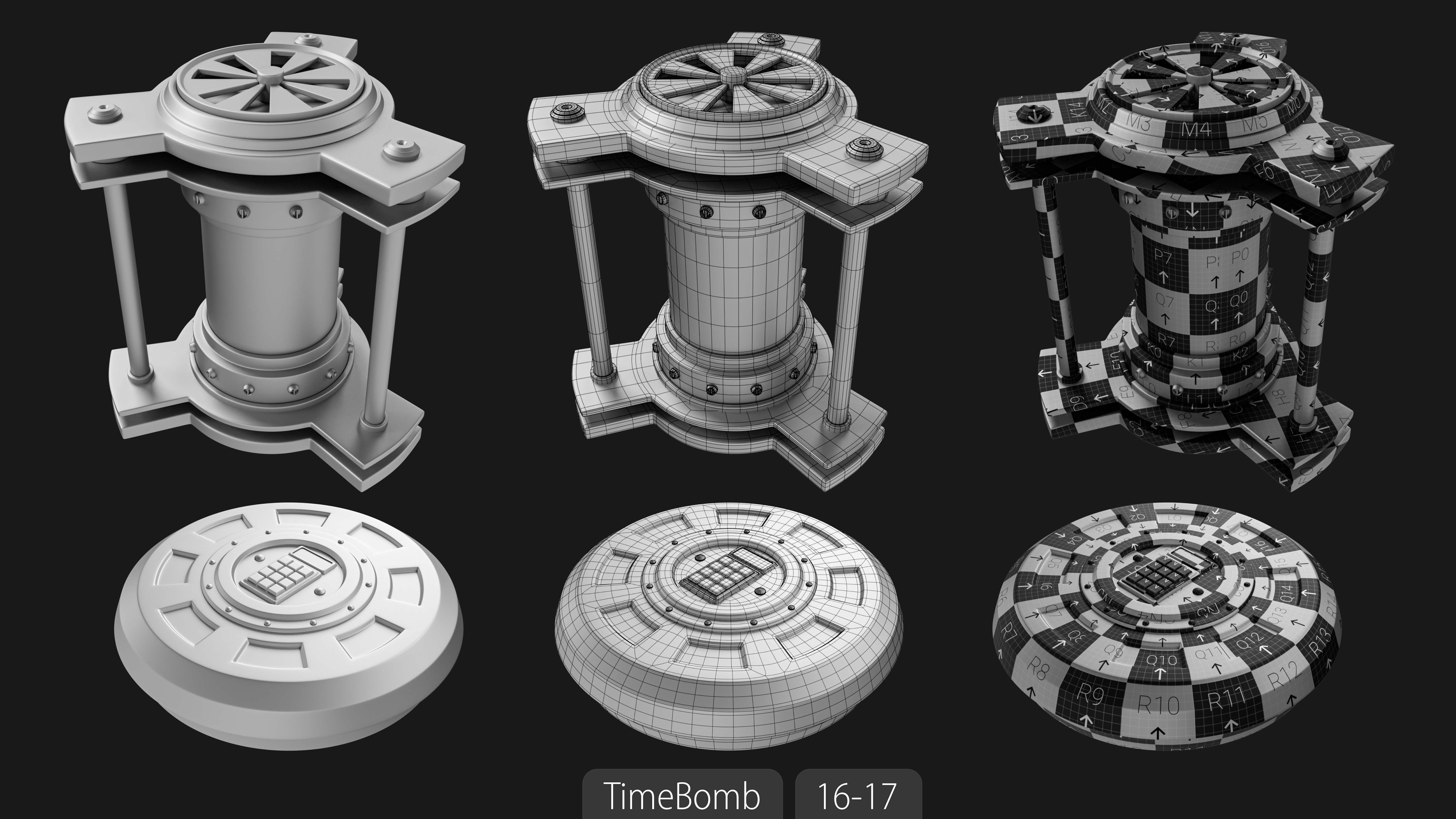 Explosives Mega Pack 100 Meshes Grenades Bombs Mines Dynamites Low-poly 3D model_74