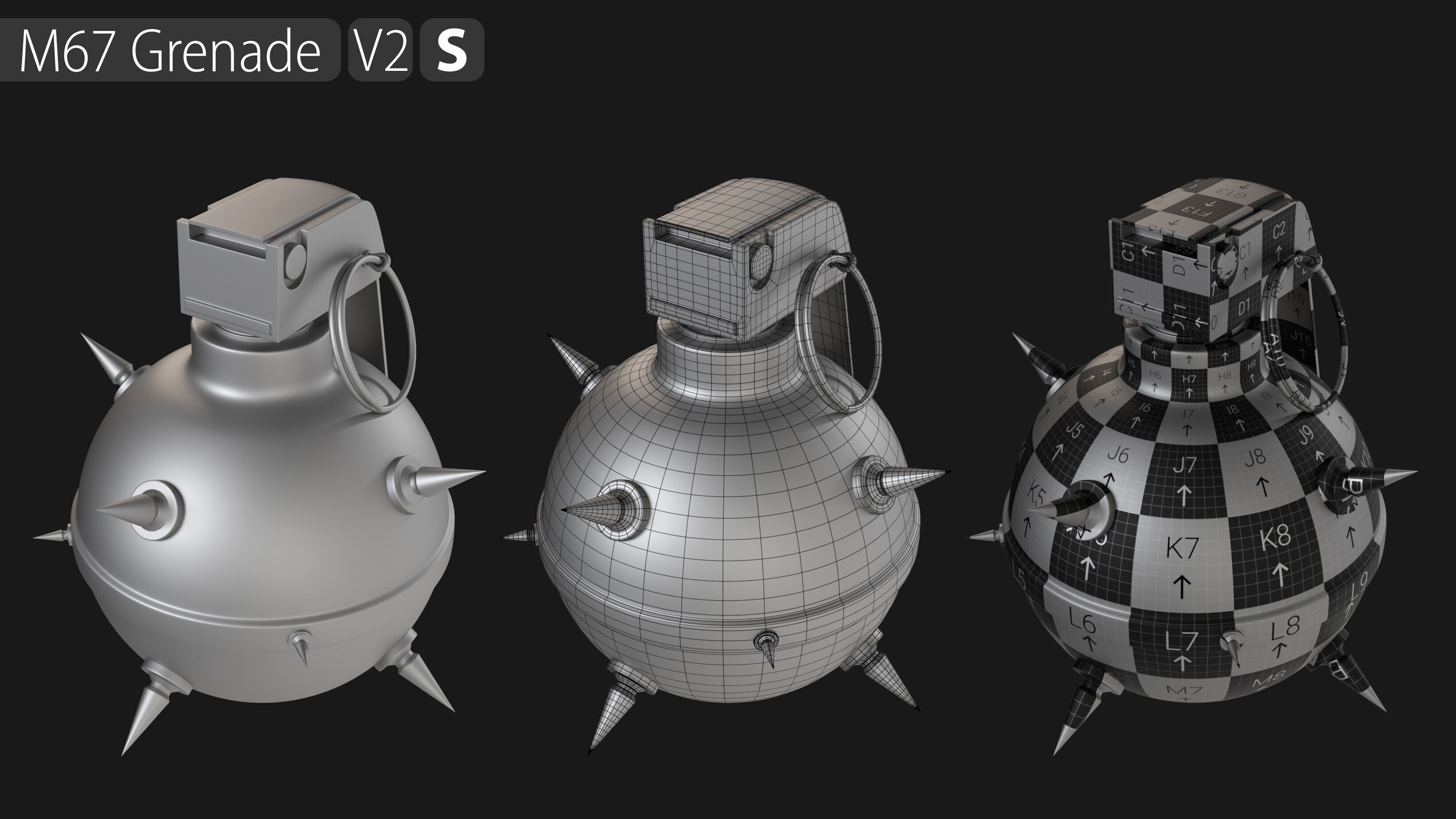 Explosives Mega Pack 100 Meshes Grenades Bombs Mines Dynamites Low-poly 3D model_5